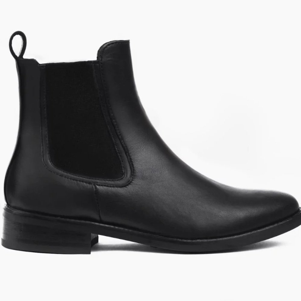 Thursday Boot Company Women's Duchess Black Leather Chelsea Ankle Boots Size 8.5